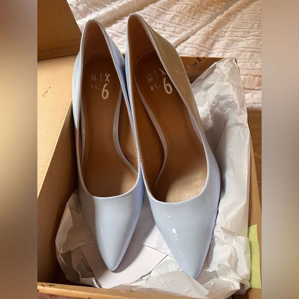 Baby blue pumps